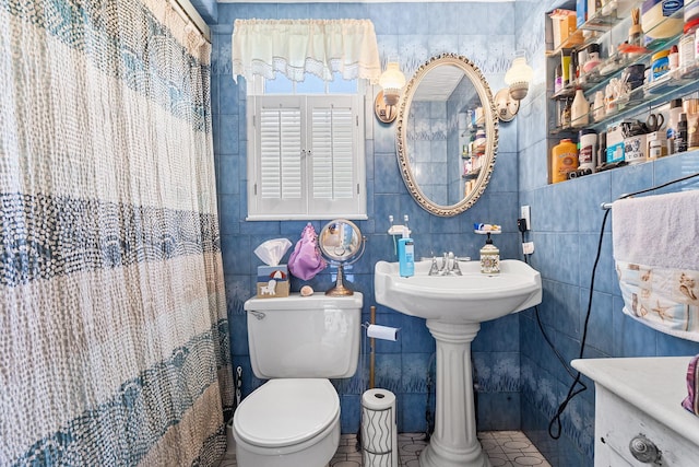 30 Railroad Ave, Center Moriches, NY 11934 - bathroom featuring tile walls and toilet