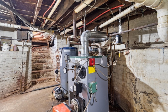 30 Railroad Ave, Center Moriches, NY 11934 - utility room with water heater and a heating unit