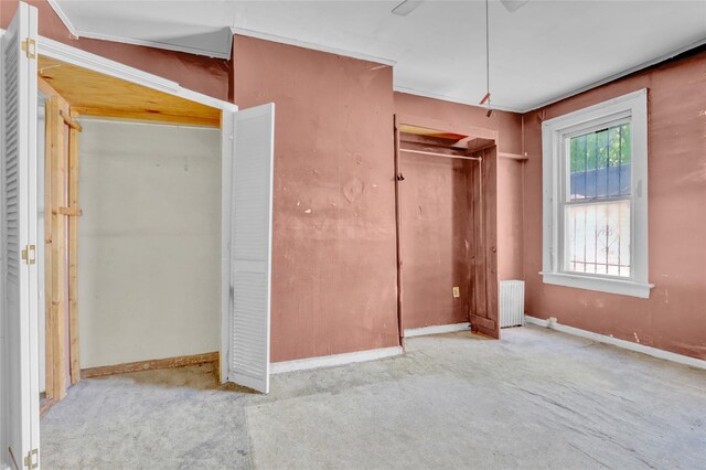 8 Van Siclen Ave, Brooklyn, NY 11207 - unfurnished bedroom featuring radiator, carpet flooring, baseboards, and a closet