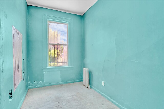 8 Van Siclen Ave, Brooklyn, NY 11207 - empty room featuring radiator heating unit, baseboards, and carpet flooring