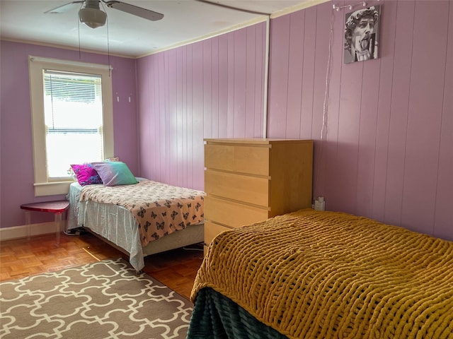 40 Cream St, Poughkeepsie, NY 12601 - bedroom featuring a ceiling fan, crown molding, and baseboards