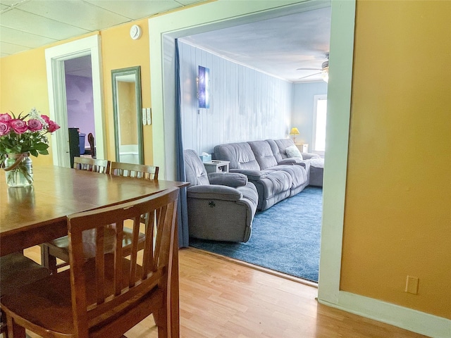 40 Cream St, Poughkeepsie, NY 12601 - dining room featuring ceiling fan and light wood-type flooring