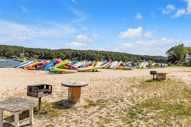 935 Harrison Dr, Centerport, NY 11721 - view of jungle gym with a forest view