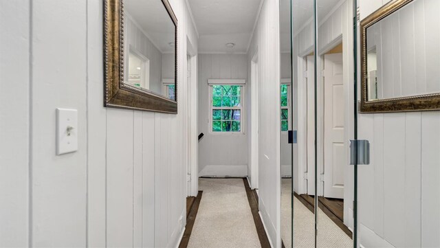 19 Barstow Rd Unit G, Great Neck, NY 11021 - hallway featuring crown molding, carpet flooring, and baseboards