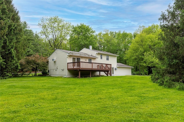 3 Sodano Rd, Hopewell Junction, NY 12533 - back of house featuring a deck, a yard, and a chimney