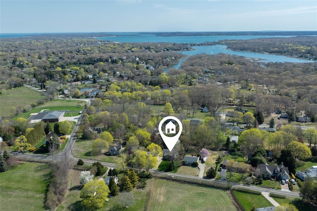 2865 S Harbor Rd, Southold, NY 11971 - aerial overview of property's location featuring a large body of water