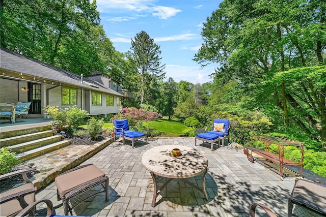 42 Raspberry Ln, Carmel, NY 10512 - view of patio with view of wooded area