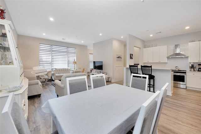 308 Breton Way Unit 308, Glen Cove, NY 11542 - dining space with light wood-style flooring and recessed lighting