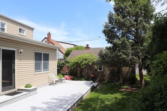 deck with a yard