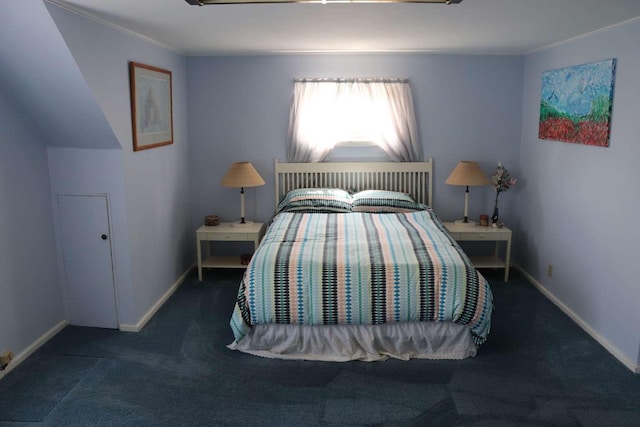 carpeted bedroom with baseboards