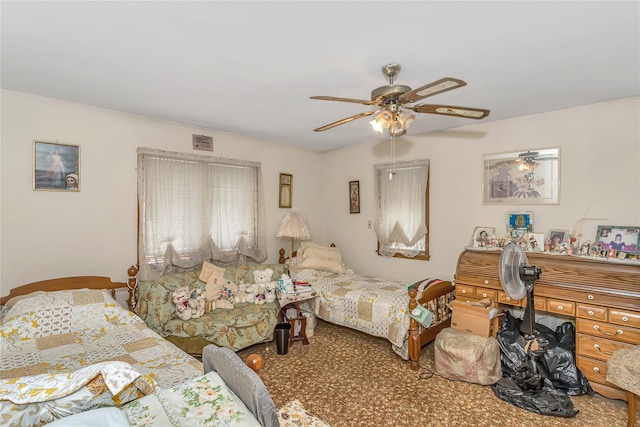 bedroom with a ceiling fan