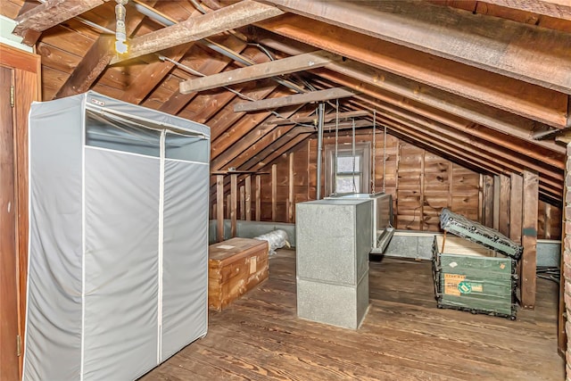 view of unfinished attic