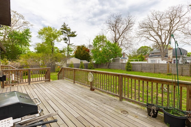 deck featuring area for grilling