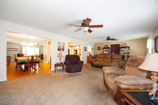 33 Roberts Rd, Wappingers Falls, NY 12590 - carpeted living area featuring ceiling fan