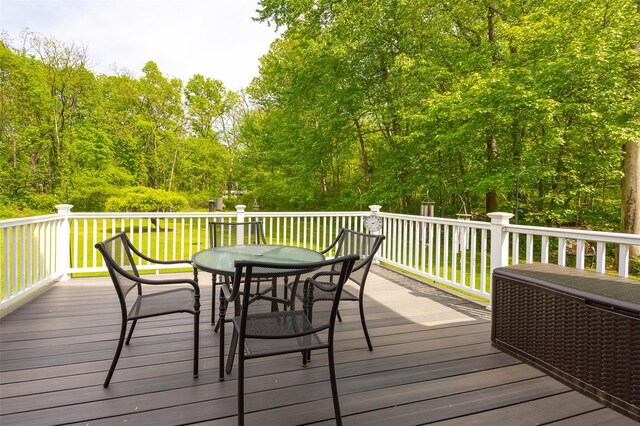 33 Roberts Rd, Wappingers Falls, NY 12590 - wooden deck with outdoor dining area