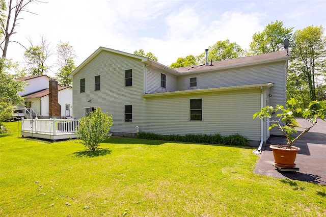 33 Roberts Rd, Wappingers Falls, NY 12590 - back of property with a wooden deck and a yard