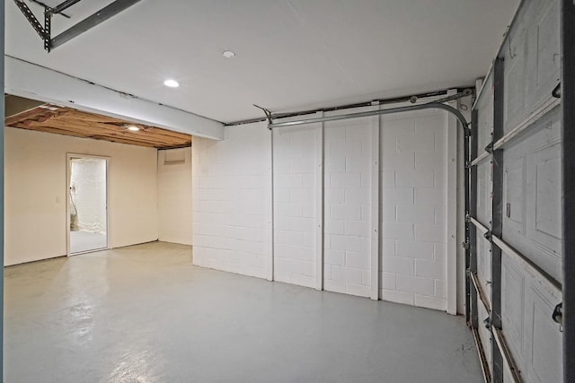 3 Thomas Dr, Wading River, NY 11792 - garage with concrete block wall