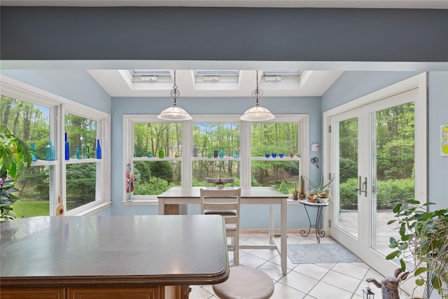 6 Carriage Path, Manorville, NY 11949 - sunroom / solarium featuring french doors and a skylight