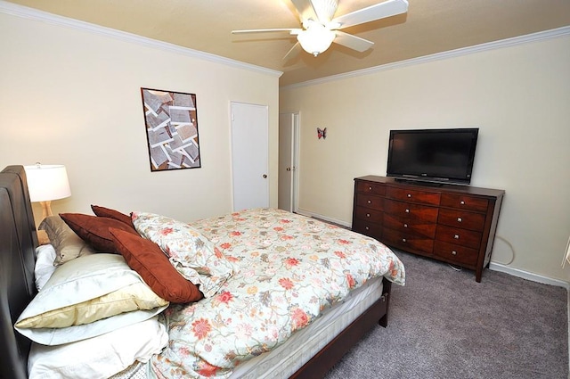 67 Rockledge Rd Unit 2A, Hartsdale, NY 10530 - carpeted bedroom with crown molding and ceiling fan