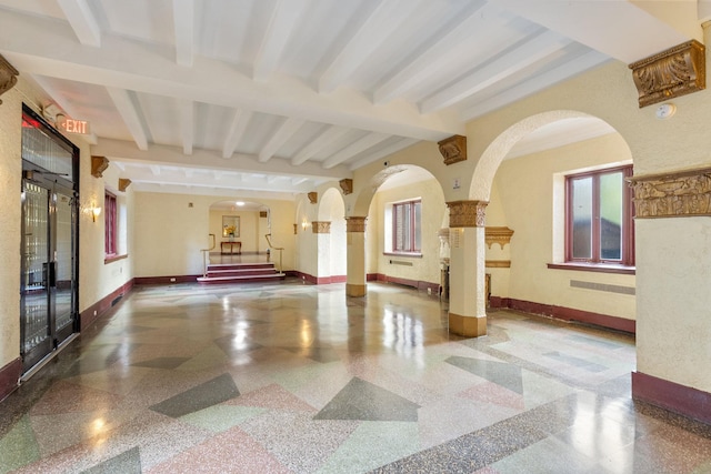 89-10 35th Ave Unit F2L, Jackson Heights, NY 11372 - community lobby with beamed ceiling