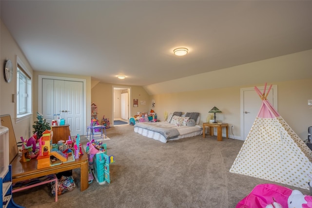 62 Freedom Rd, Pleasant Valley, NY 12569 - bedroom with carpet, a closet, and lofted ceiling