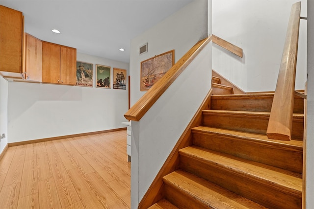 1260 Albany Post Rd, Croton-On-Hudson, NY 10520 - staircase featuring wood finished floors and recessed lighting