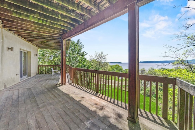 1260 Albany Post Rd, Croton-On-Hudson, NY 10520 - wooden terrace with a water view