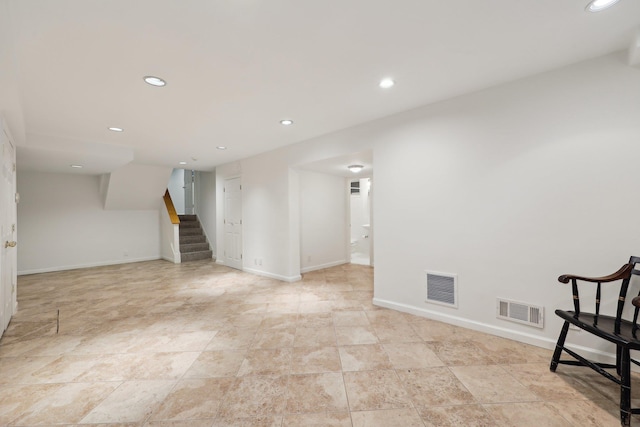 56 Rolling Way, New Rochelle, NY 10804 - unfurnished room with stairway, recessed lighting, and baseboards