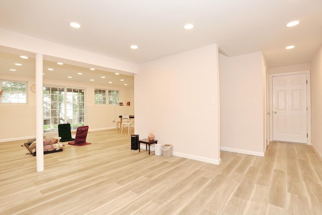 67 N Airmont Rd, Suffern, NY 10901 - workout room featuring light wood-type flooring, recessed lighting, and baseboards