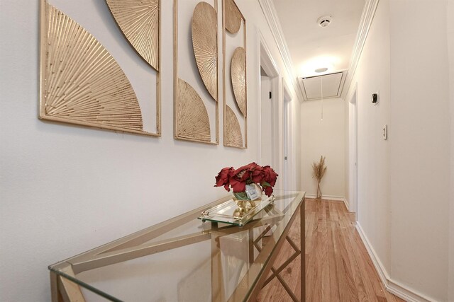 45 Longworth Ave, Dix Hills, NY 11746 - hall with attic access, light wood finished floors, and baseboards