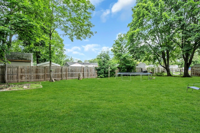 625 Scherger Ave, East Patchogue, NY 11772 - view of yard featuring a trampoline