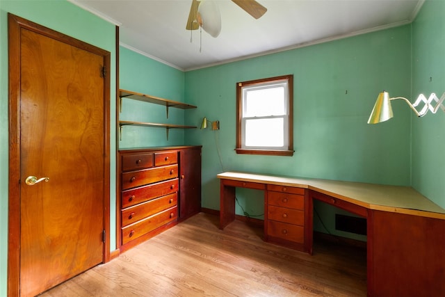 21 Patricia Ave, Fishkill, NY 12524 - unfurnished office featuring light wood-type flooring, crown molding, and ceiling fan