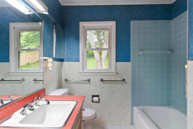 21 Patricia Ave, Fishkill, NY 12524 - bathroom with toilet, vanity, tile patterned floors, and  shower combination