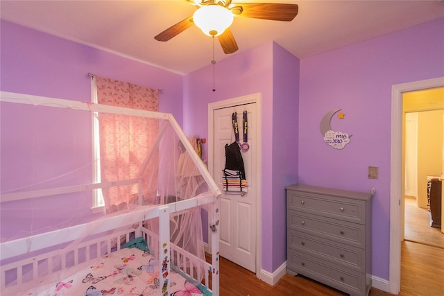964 Pemart Ave, Peekskill, NY 10566 - bedroom featuring wood finished floors, baseboards, and ceiling fan