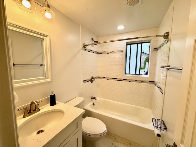 17 Cheyenne Ct Unit C17, Coram, NY 11727 - full bath with toilet, vanity, shower / tub combination, and recessed lighting