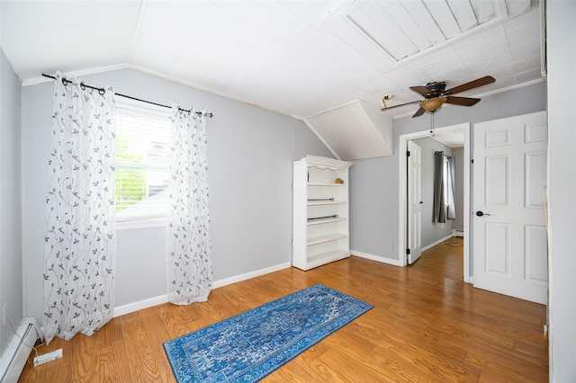 136 Foggintown Rd, Brewster, NY 10509 - bonus room with a baseboard radiator, wood finished floors, lofted ceiling, ceiling fan, and baseboards
