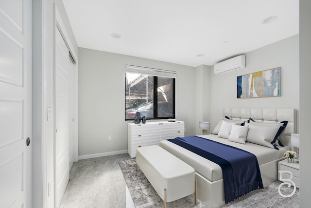 31-10 28th Rd Unit 1A, Astoria, NY 11102 - bedroom with a wall mounted AC and baseboards