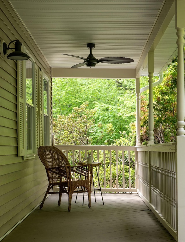 89 Stillerberg Strada, Kerhonkson, NY 12446 - balcony featuring ceiling fan and covered porch