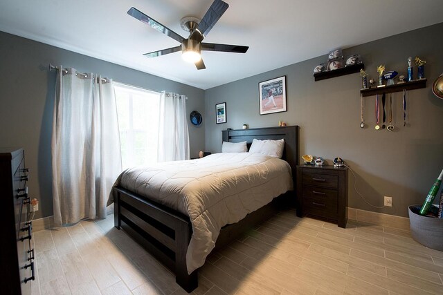 16 Kukas Rd, Monticello, NY 12701 - bedroom with light wood-style flooring, baseboards, and a ceiling fan