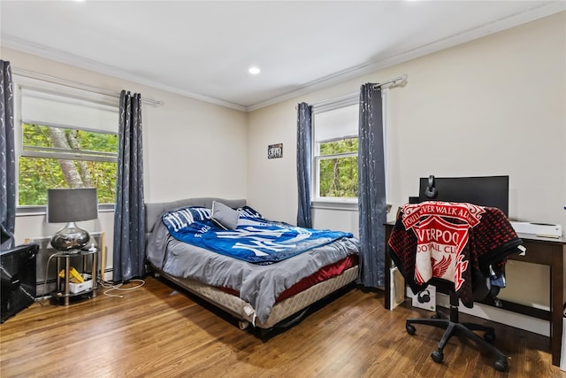 96 Warren St, Somers, NY 10589 - bedroom featuring wood finished floors, ornamental molding, and recessed lighting
