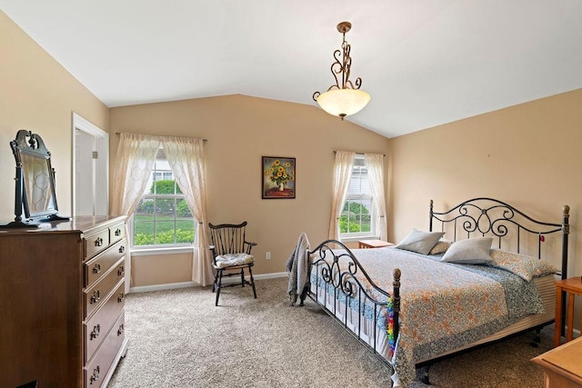 43 Summerfield Ln N Unit 43, Aquebogue, NY 11901 - bedroom with lofted ceiling, light carpet, and baseboards