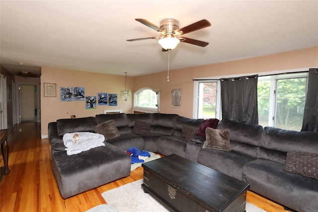 4 Rosemont Dr, New City, NY 10956 - living room featuring a ceiling fan and wood finished floors