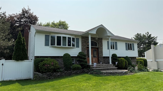 4 Rosemont Dr, New City, NY 10956 - split foyer home with stone siding and a chimney