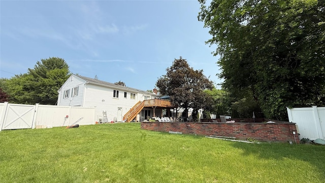 4 Rosemont Dr, New City, NY 10956 - view of yard featuring stairs and a wooden deck