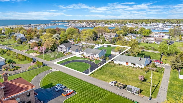 146 Awixa Ave, Bay Shore, NY 11706 - aerial perspective of suburban area featuring a nearby body of water