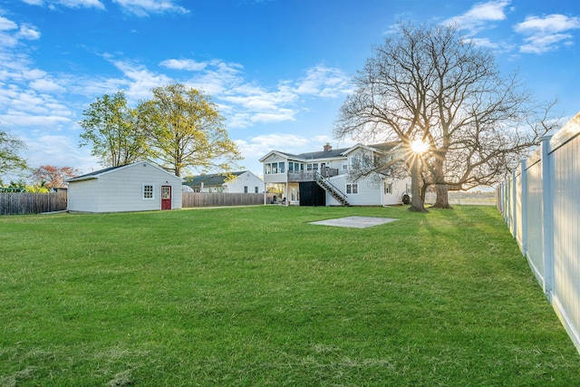 146 Awixa Ave, Bay Shore, NY 11706 - view of yard with stairs and a wooden deck