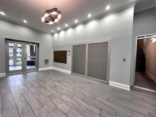 270 N Broadway Unit 2Hi, Yonkers, NY 10701 - building lobby with recessed lighting, stairs, and crown molding