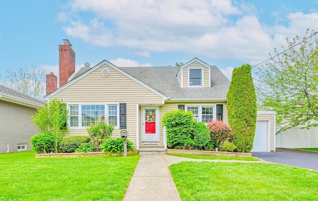 1652 Baker Ave, Merrick, NY 11566 - view of front of property featuring driveway, a front lawn, a shingled roof, and an attached garage