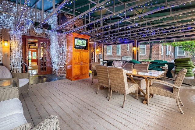 101 Old Mamaroneck Rd Unit 1B1, White Plains, NY 10605 - wooden deck with outdoor dining area