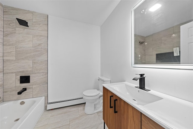 545 Granny Rd, Medford, NY 11763 - full bathroom featuring baseboard heating, toilet, and vanity